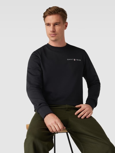 Gant Sweatshirt mit Label-Print Black 3