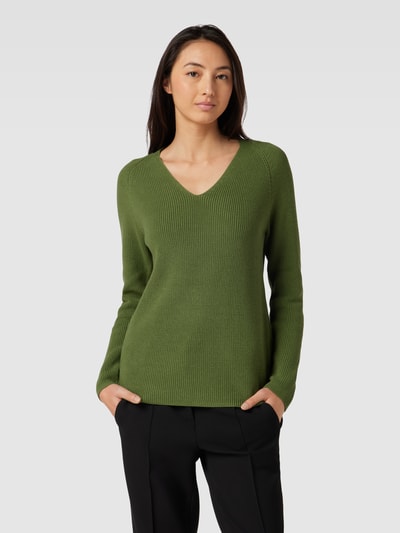 s.Oliver RED LABEL Strickpullover mit V-Ausschnitt Grass 4