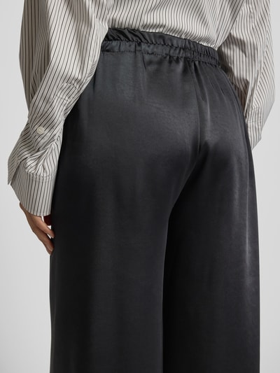 ZABAIONE Wide fit stoffen broek met elastische band Zwart - 3