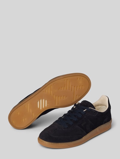 BOSS Lage sneakers van echt runderleer, model 'BRENTA_TENN_FULLSD' Donkerblauw - 4