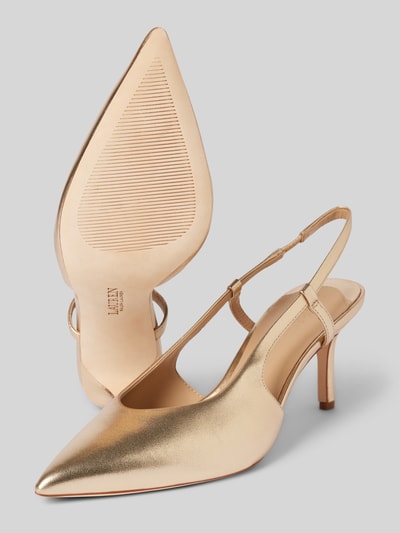 Lauren Ralph Lauren Pumps mit Pfennigabsatz Modell 'KHLOE' Gold 4