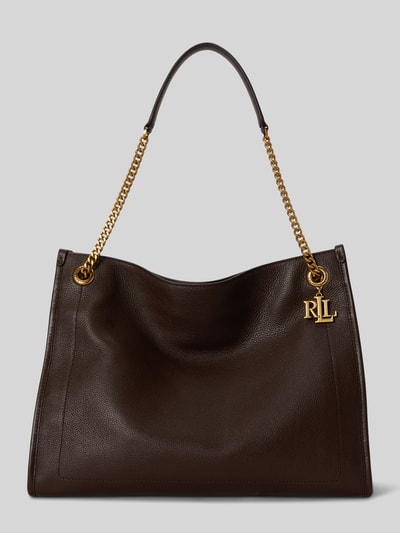 Lauren Ralph Lauren Henkeltasche aus Kalbsleder mit Kettenhenkel Dunkelbraun 2