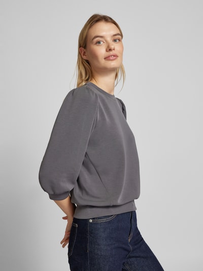 Selected Femme Sweatshirt mit gerippten Abschlüssen Modell 'TENNY' Mittelgrau 3