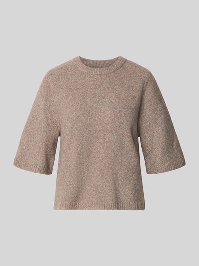 VERO MODA Sweter o kroju oversized z dodatkiem wełny model 'BOOM' Piaskowy 1