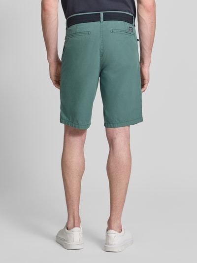 Petrol Regular Fit Chino Shorts mit Gürtel und Eingrifftaschen Oliv 5
