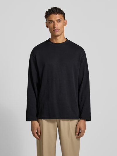 SELECTED HOMME Loose fit shirt met lange mouwen van katoenmix, model 'LOOSEOSCAR' Zwart - 4