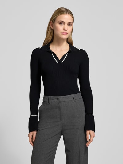 HUGO Slim Fit Strickshirt aus Viskose-Mix Modell 'SAMUR' Black 4