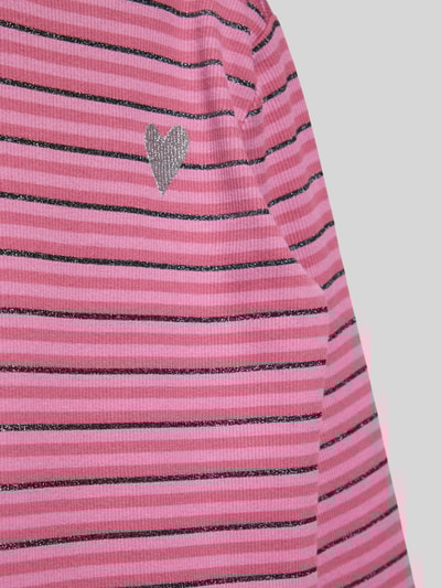 s.Oliver RED LABEL Bluzka z długim rękawem o kroju slim fit z mieszanki bawełny  Fuksjowy 2