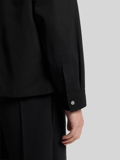 HUGO Oversized Fit Hemdjacke mit Label-Detail Modell 'Elack' Black 6