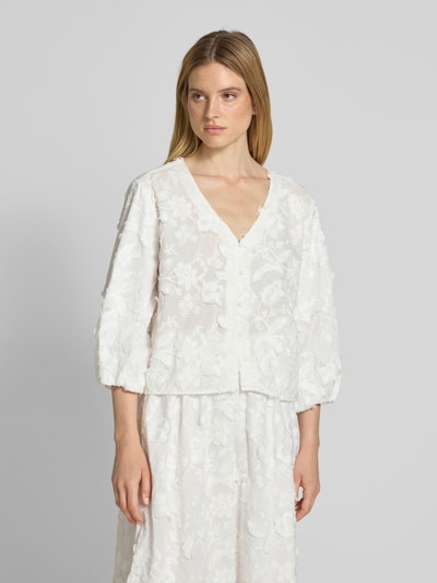 Christian Berg Woman Regular fit blouse met 3/4-mouwen Offwhite - 4