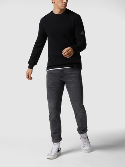 Calvin Klein Jeans Sweter z bawełny Czarny 1