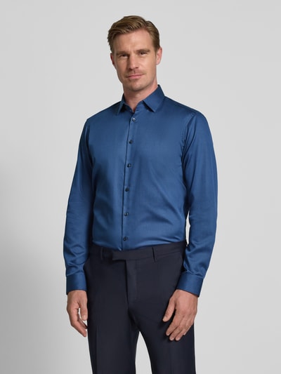 Jake*s Regular fit zakelijk overhemd met kentkraag Jeansblauw - 4