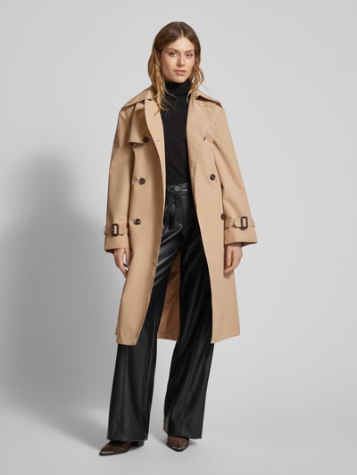 WITHBLACK Trenchcoat mit Bindegürtel Sand 1