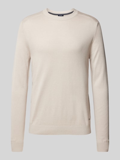 JOOP! Collection Strickpullover mit Rundhalsausschnitt Modell 'Sergor' Beige 1