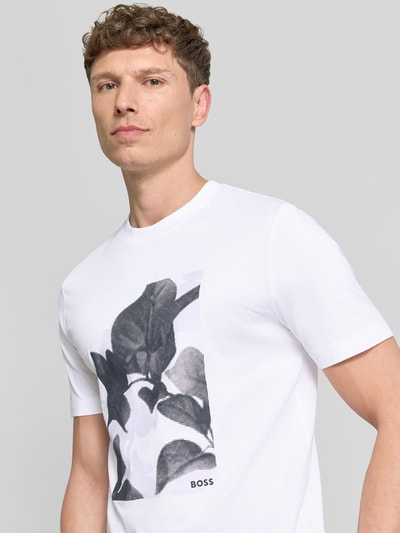BOSS Regular Fit T-Shirt aus reiner Baumwolle Modell 'C-THOMPSON 239' Weiss 3