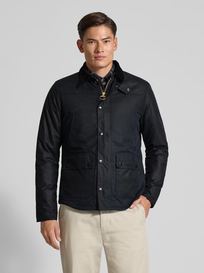 Barbour Tailored Fit Wachsparka aus reiner Baumwolle Modell 'REELIN' Marine 4