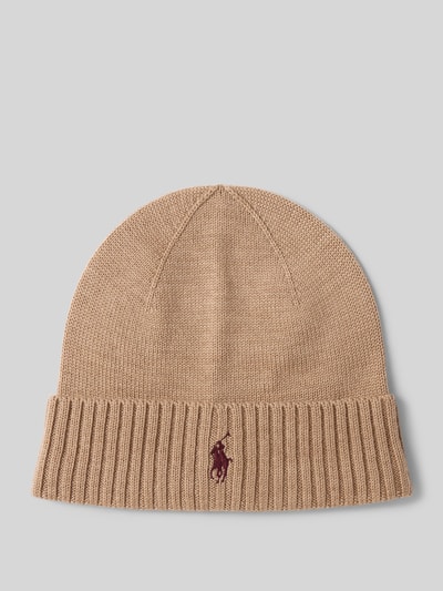 Polo Ralph Lauren Beanie van wol met labelstitching Camel - 1