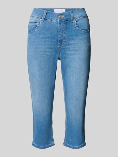 Produktfoto, blaue Caprijeans mit Eingrifftaschen, Modell 'Anacapri' von Angels im Slim Fit, Baumwoll-Mix, glatte Struktur