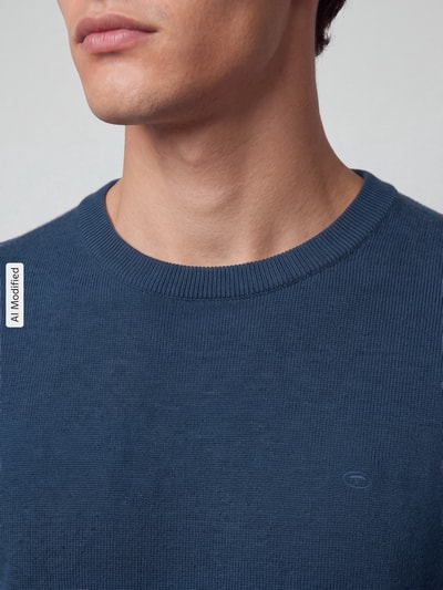 Tom Tailor Regular Fit Pullover aus reiner Baumwolle Blau 3