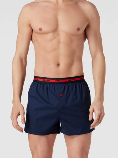 HUGO Boxershorts mit elastischem Logo-Bund im 2er-Pack Oliv 1