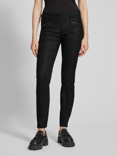 TONI Skinny fit broek met ritszakken Zwart - 4