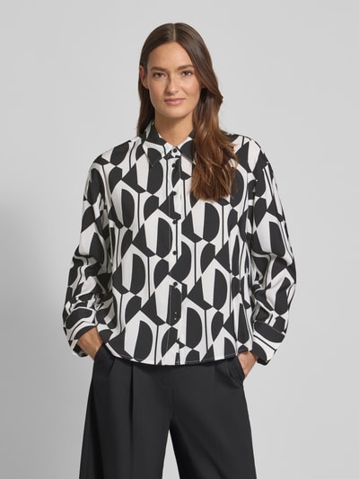 OPUS Overhemdblouse van Viscosemix met Overhemdkraag Model 'Fetro' Zwart - 4