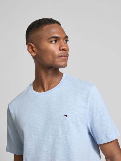Tommy Hilfiger Regular Fit T-Shirt aus reiner Baumwolle Hellblau 3