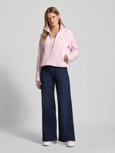 Tommy Jeans Regular Fit Teddy-Jacke mit verdecktem Reißverschluss Hellrosa 1