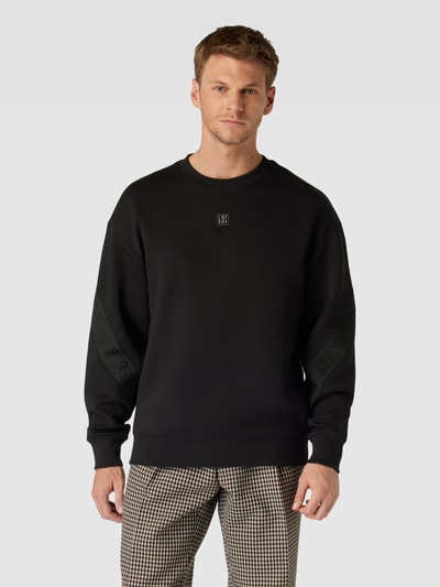 HUGO Sweatshirt mit Label-Patch Modell 'Dettles' Black 4