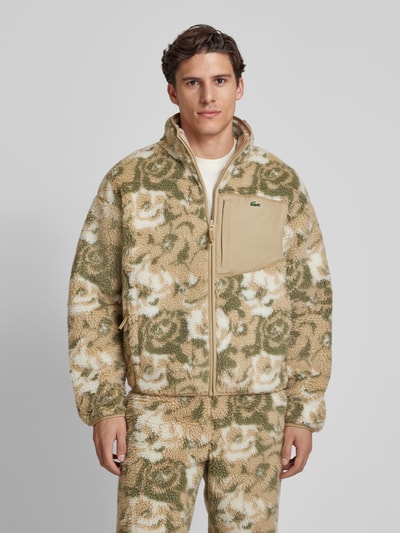 Lacoste Sweatjacke mit Stehkragen Khaki 4