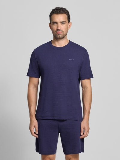 HUGO Regular Fit T-Shirt aus Baumwoll-Mix Modell 'AUSTIN' Marine 4