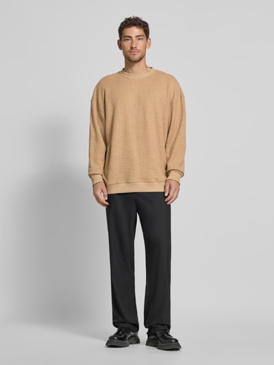 Scotch & Soda Oversized Sweatshirt mit Logo-Patch Camel 1