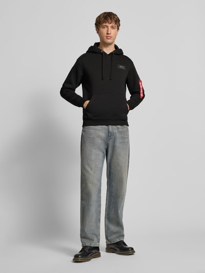 Alpha Industries Regular Fit Hoodie mit Logo-Patch Black 1