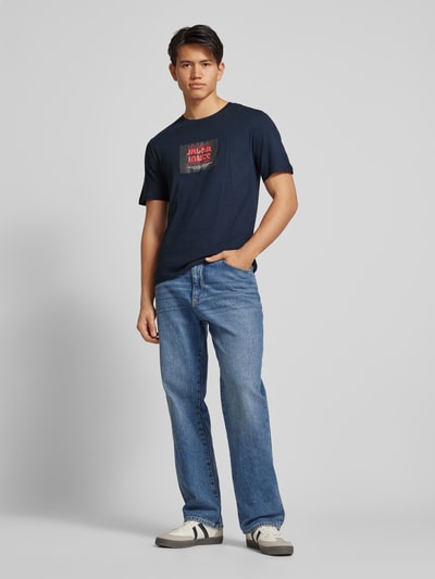 Jack & Jones T-Shirt mit Label-Print Modell 'HUDSON' Marine 1