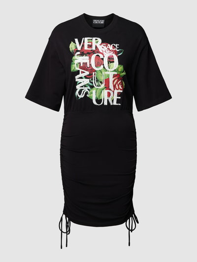 Versace Jeans Couture Sukienka T-shirtowa o długości do kolan z tunelem z boku Czarny 2