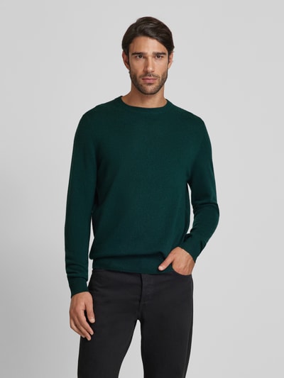 Christian Berg Men Strickpullover mit gerippten Abschlüssen Dunkelgruen Melange 4