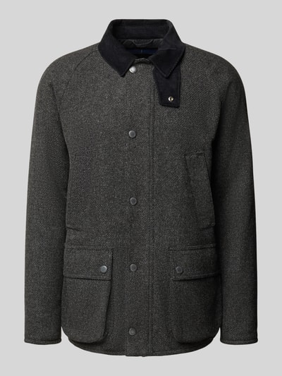 Barbour Regular fit wollen jack met corduroy, model 'BEDALE' Antraciet - 2