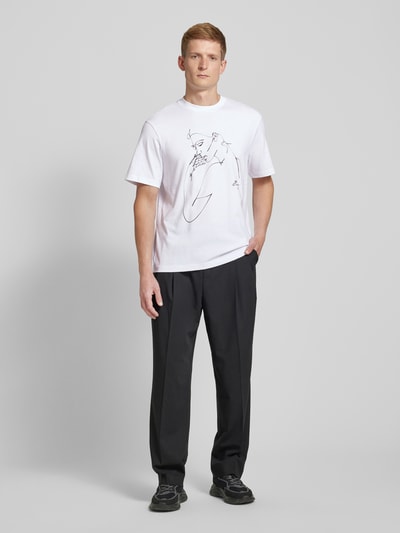 HUGO T-Shirt mit Motiv-Print Modell 'Daximiko' Weiss 1