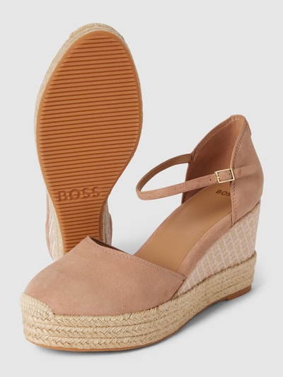 BOSS Wedges aus Leder Modell 'Madeira' Altrosa 3