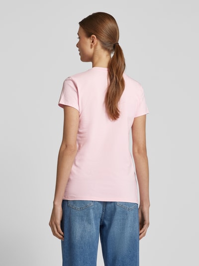 ARMANI EXCHANGE T-Shirt mit Label-Ziersteinbesatz Rosa 5