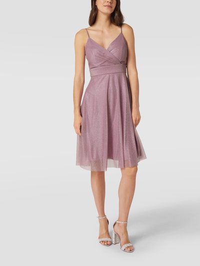 TROYDEN COLLECTION Cocktailjurk met taillepas Mauve - 1