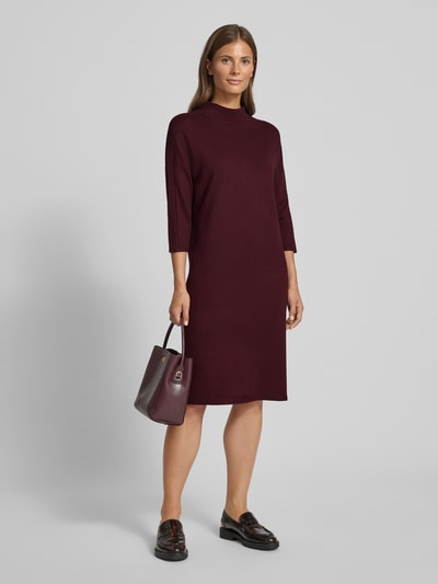 comma Sukienka o długości do kolan ze stójką i rękawem o dł. 3/4 Bordowy 1