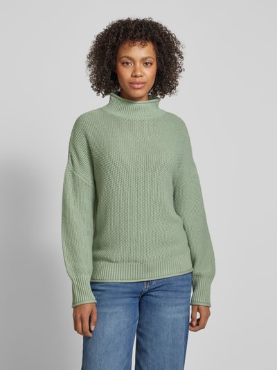 QS Gebreide pullover met opstaande kraag Lichtgroen - 4