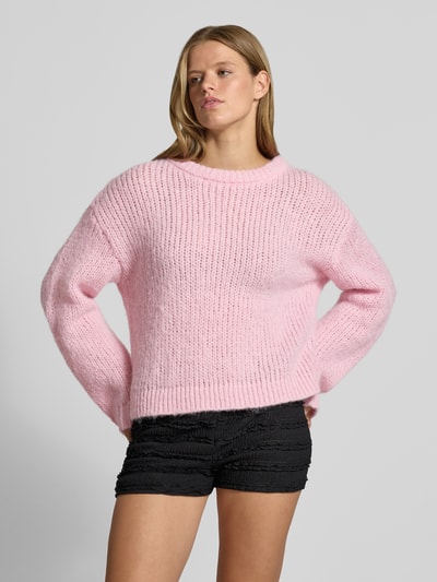 PIECES Relaxed Fit Pullover im Chunky Knit Look Modell 'DORTHEA' Rosa 4