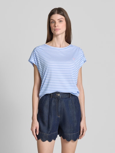 Smith and Soul T-shirt z haftem i okrągłym dekoltem Jasnoniebieski 4