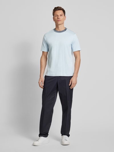 Emporio Armani T-Shirt mit Label-Stitching Hellblau 1