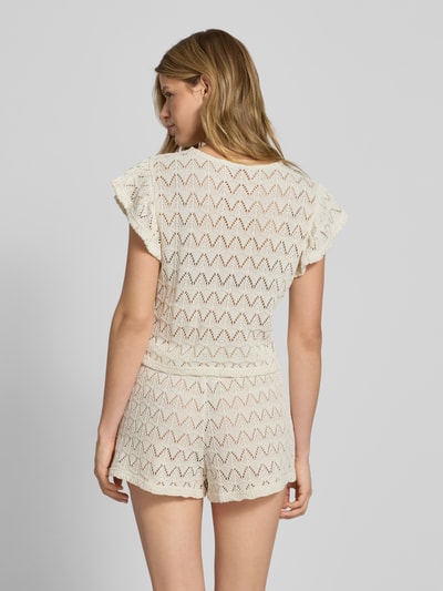 Gina Tricot T-Shirt mit Lochstickerei Modell 'Isadora' Offwhite 5