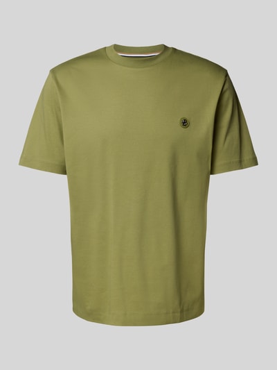 BOSS T-shirt met labeldetail, model 'Taut' Lindegroen - 2