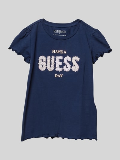 Guess T-Shirt mit Statement-Print Marine 1