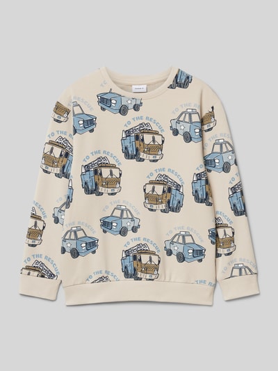 Name It Sweatshirt mit gerippten Abschlüssen Modell 'NMMDIBBO' Sand 1